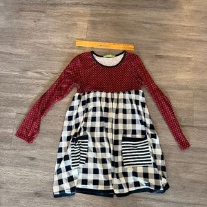 Millie Loves Lily Girls school dress burgundy and navy (size 12)
